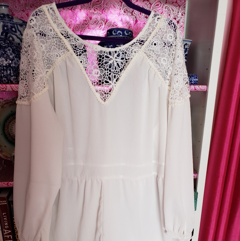 Asos Curve Ivory Shorts Romper Size 24